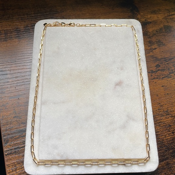 18k Gold Plated Paper Clip Necklace --New! - Picture 7 of 9